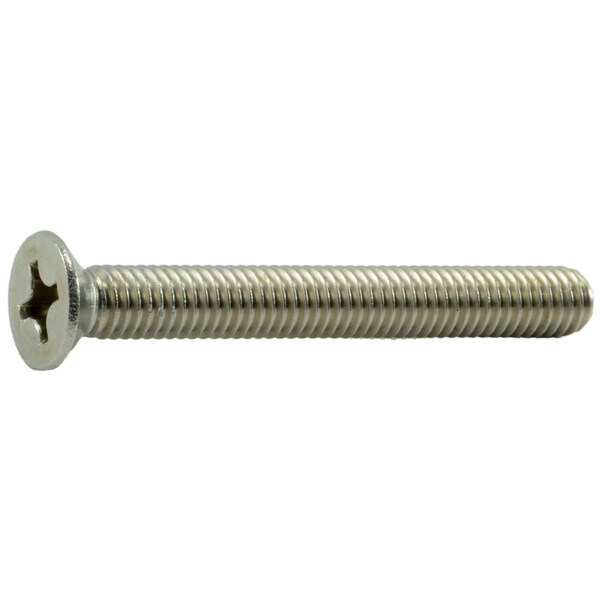 Midwest Fastener M6-1.00 x 50 mm Phillips Flat Machine Screw, Plain Stainless Steel, 50 PK 55116 - main